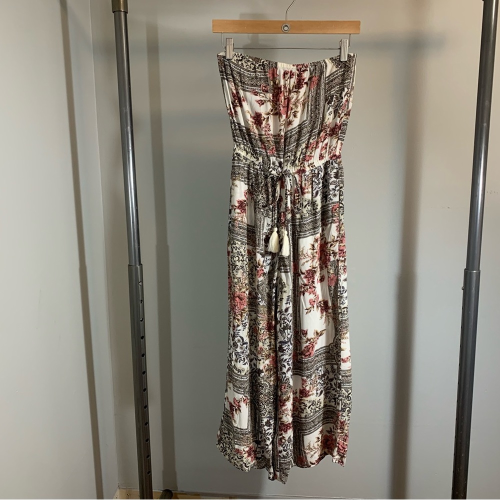 American Eagle Outfitters Floral Jumpsuit - Red and Black